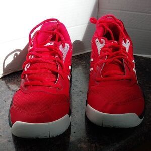 Asics Red Sneakers Classic Low-Top Design...Size 9.5